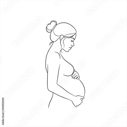 pregnancy logo pregnant woman maternal vector illustration