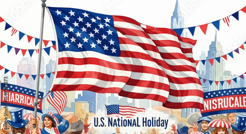 Celebrating Independence Day A Patriotic American Holiday Illustration