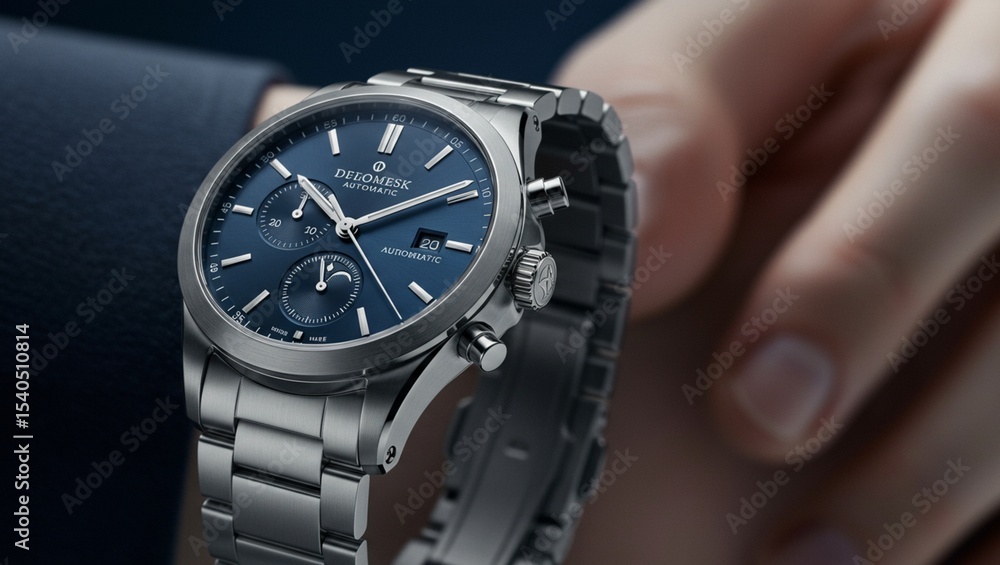 Stainless Steel Wristwatch with Chronograph. Stainless Steel Wristwatch with Chronograph.