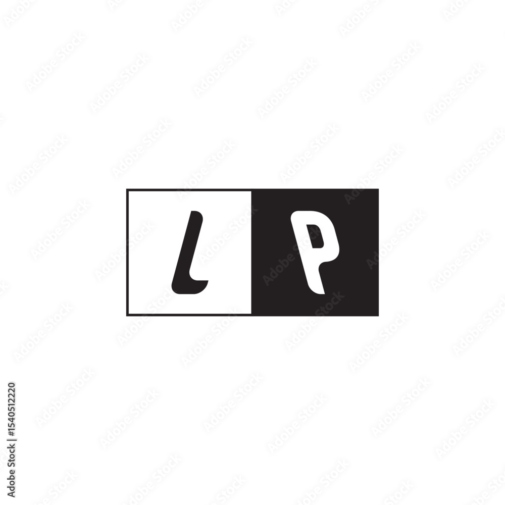 Fototapeta premium Monogram Logo Design Unique Simple Bold LP Initial Alphabet Vector Alphabet