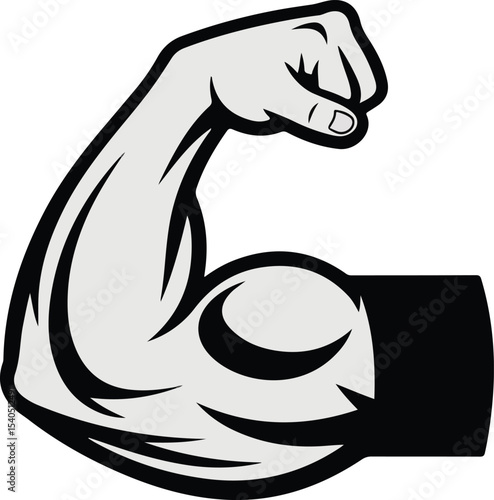 Muscle Power flexed bicep icon logo