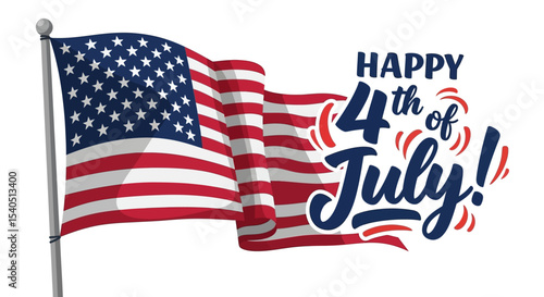 Happy 4th of July! Celebrate Independence Day with this festive American flag design.