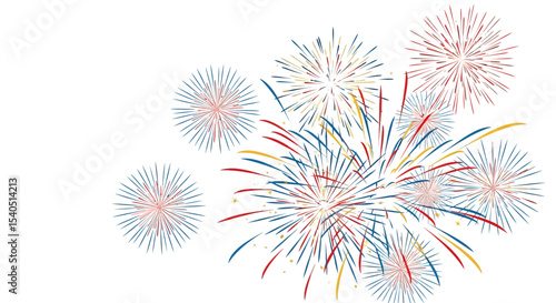 Vibrant Fireworks Celebration Independence Day Illustration