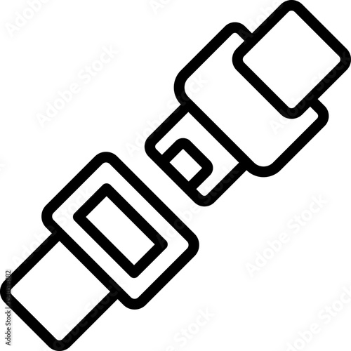 Seat belt single icon vector illustration