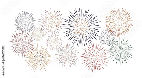Colorful Fireworks Display Festive Celebration Illustration