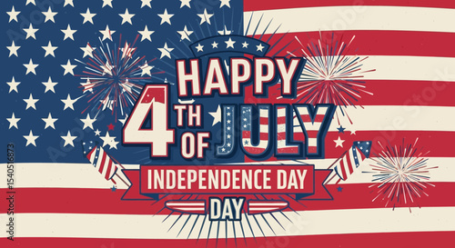 Happy 4th of July Independence Day Celebration Graphic