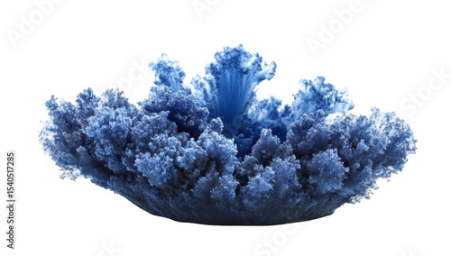Abstract Blue Ink Cloud Explosion