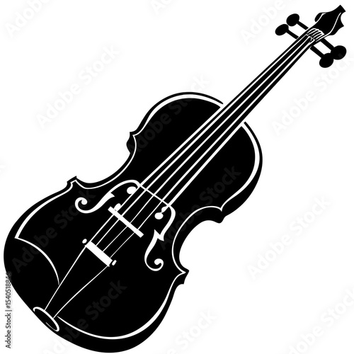 A-Violin Vector Art | Generative AI & Linocut Silhouette Design