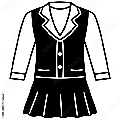 School Uniform Vector | Generative AI & Linocut Silhouette Design