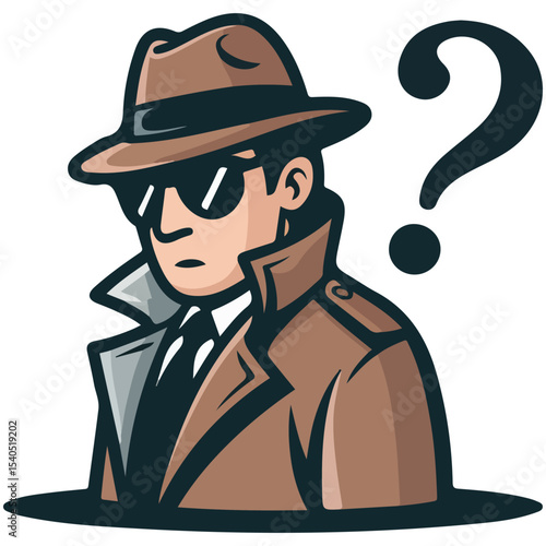 detective doodle isolated vector illustration on white background