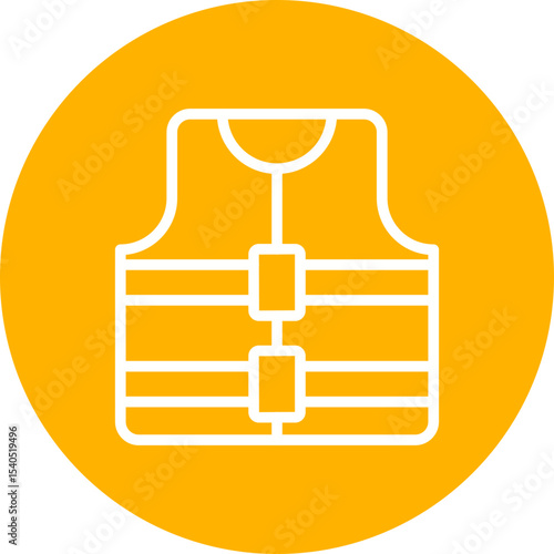 Life jacket single icon vector illustration