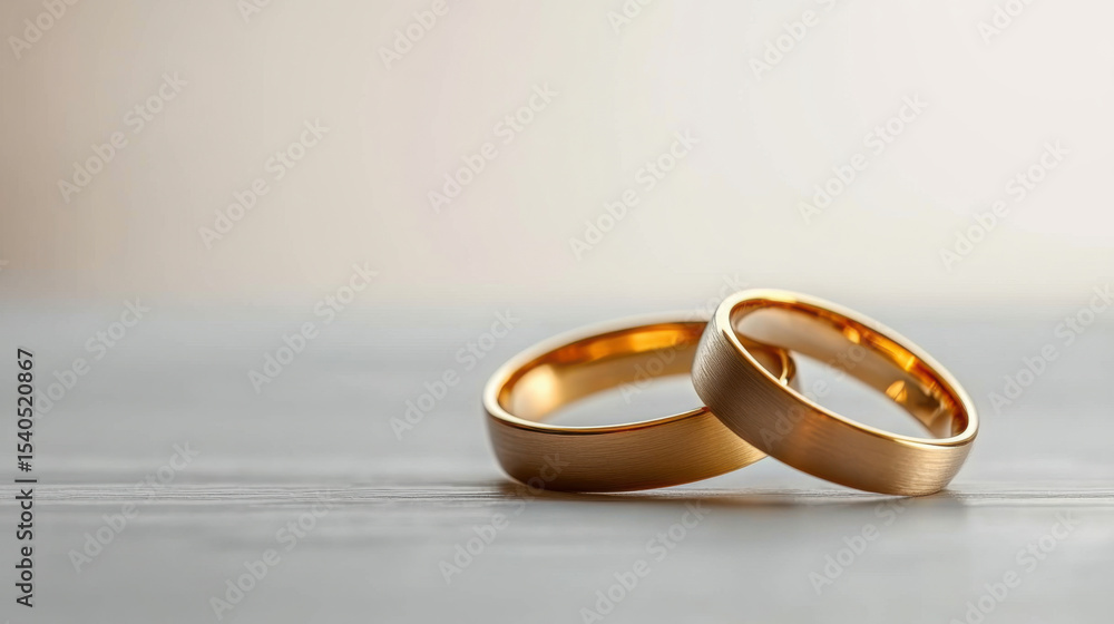 gold ring on white table on wedding backgound with copy space gold ring on white table on wedding backgound with copy space