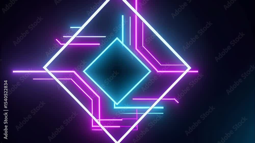 Abstract glowing neon figures, virtual cyber space background. AI Generative Abstract glowing neon figures, virtual cyber space background. AI Generative