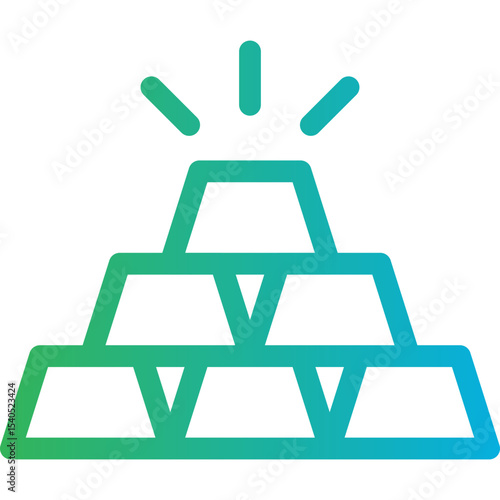 Gold bricks single icon vector illustration