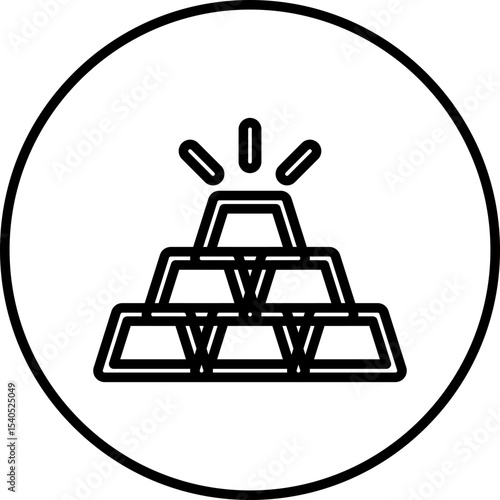 Gold bricks single icon vector illustration