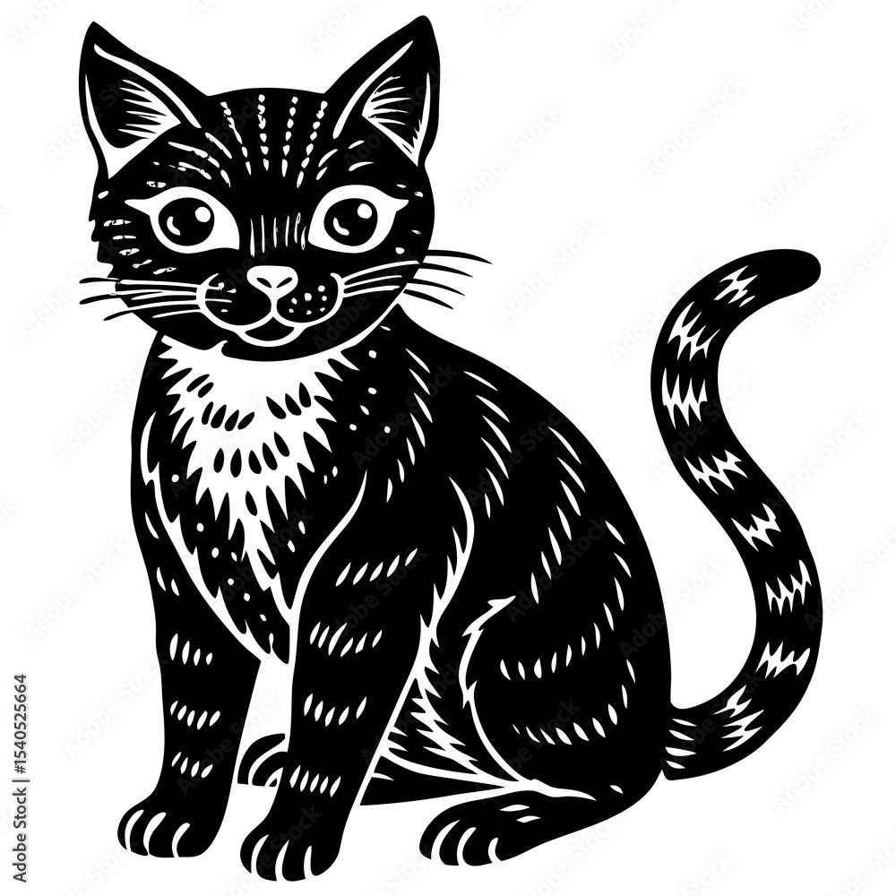Obraz premium black and white cat