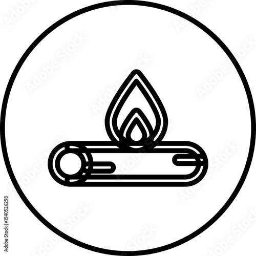 Bonfire single icon vector illustration