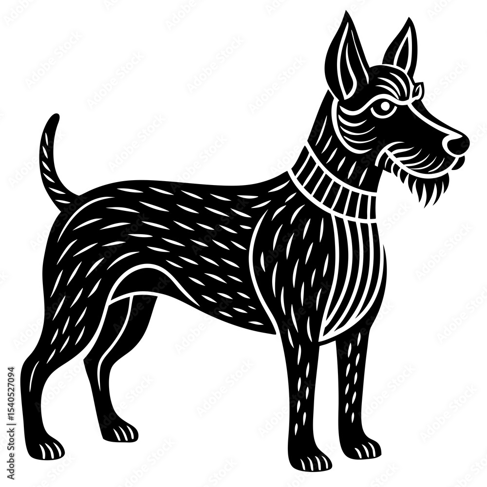 Obraz premium black and white dog