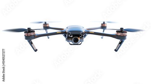 Modern Drone with Camera Facing Forward, Ready to Fly