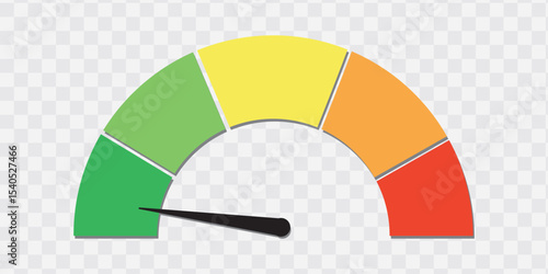 Risk meter from low to high level. isolated on white and black background. vector illustration. 
  Scale meter with low, high and medium bar. Level risk graph or control quality. eps10