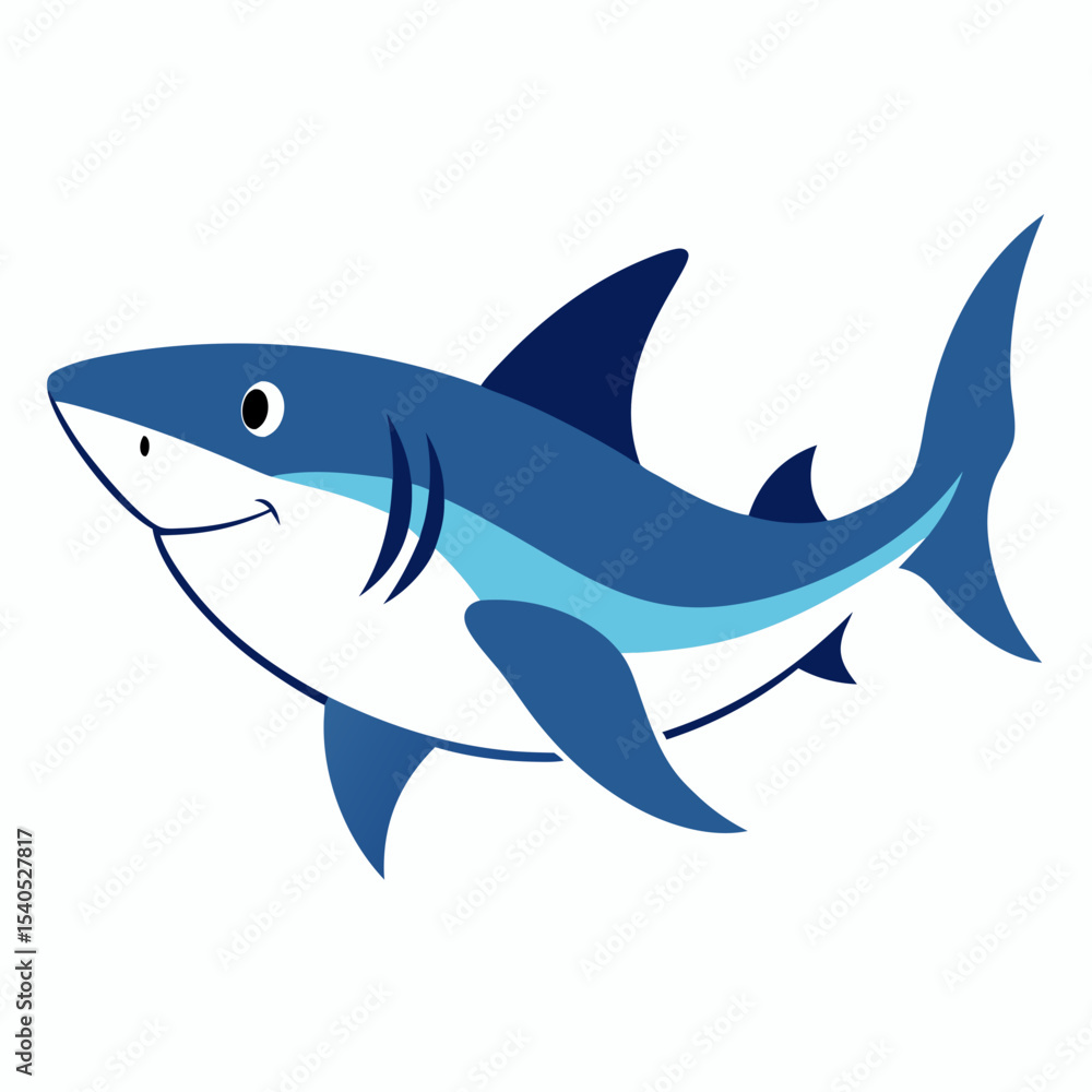 Fototapeta premium Shark vector illustration on white background