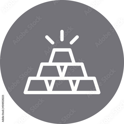 Gold bricks single icon vector illustration