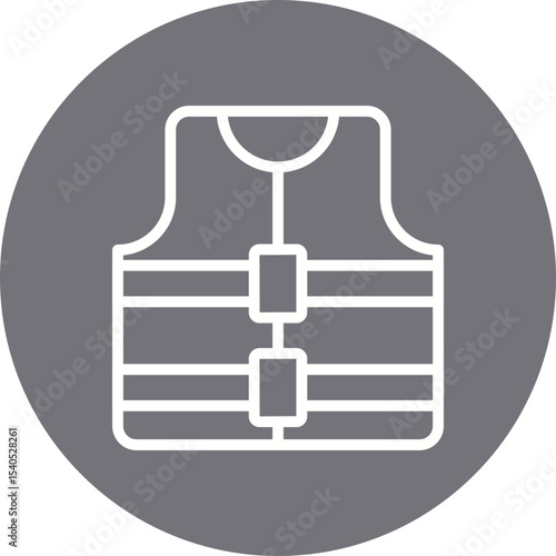 Life jacket single icon vector illustration