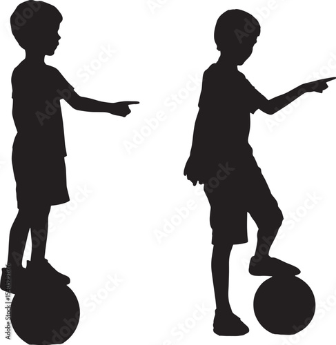 boy and girl silhouette vector