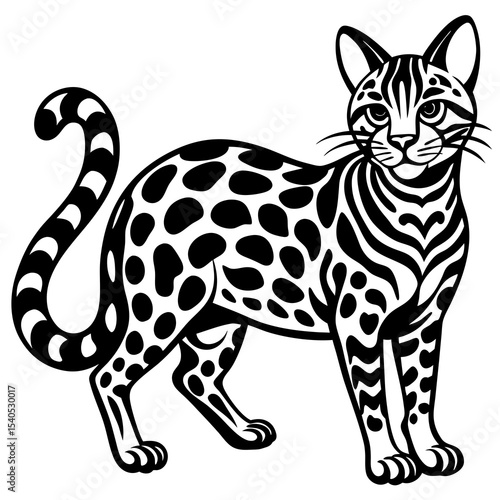 vector illustration of cartoon leopard