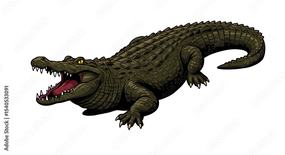 Obraz premium vector art line of angry alligator or crocodile face with fire effect and siluet effect suitable for mockup and logo product of team isolated white background