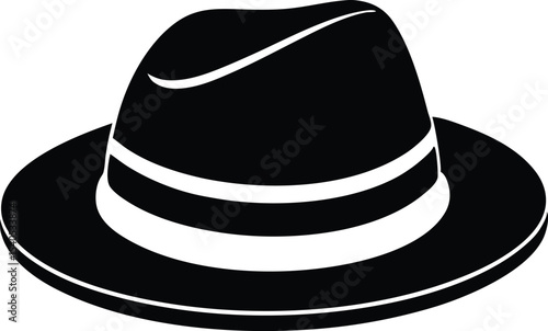 fedora hat silhouette vector illustration