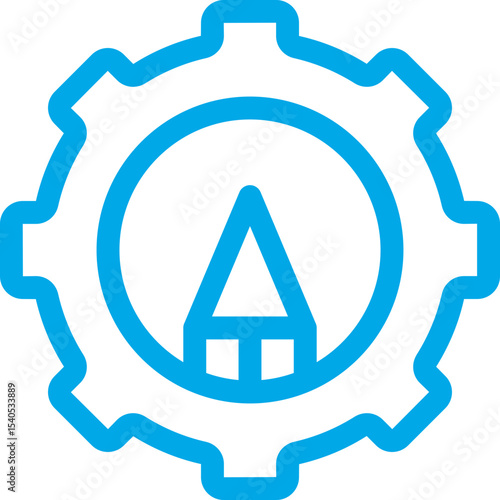 Setting gear single icon vector illustration
