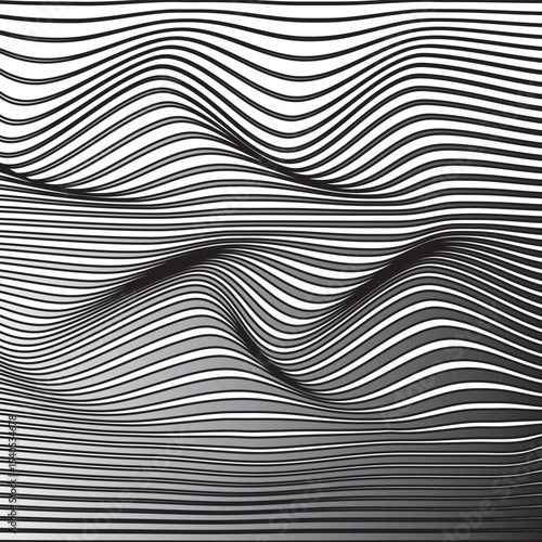 abstract black ,white and grey mash wave pattern design