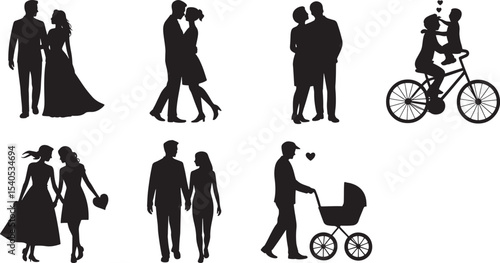 Ten heartwarming black silhouettes couples family love