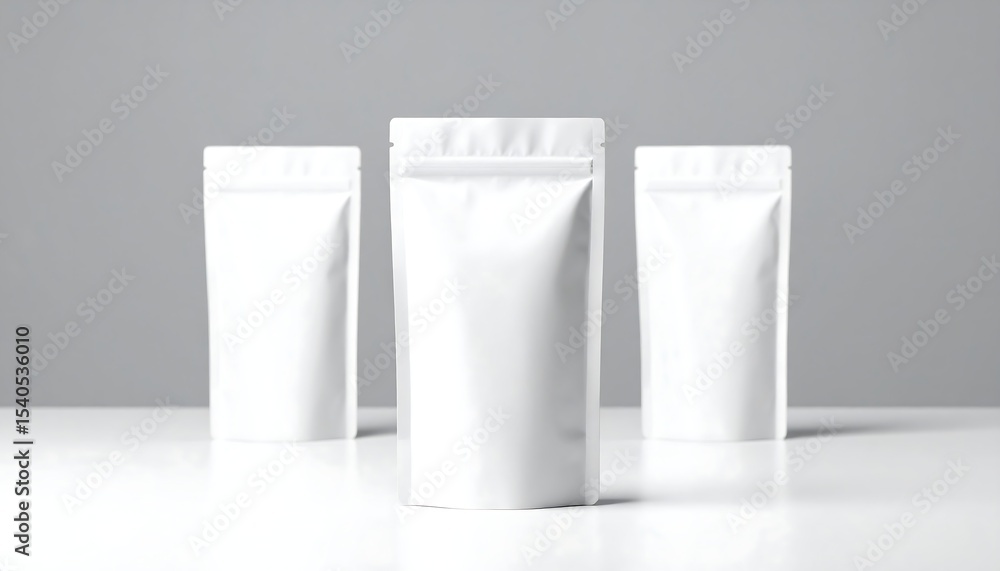 Blank White Pouches Mockup. Blank White Pouches Mockup.