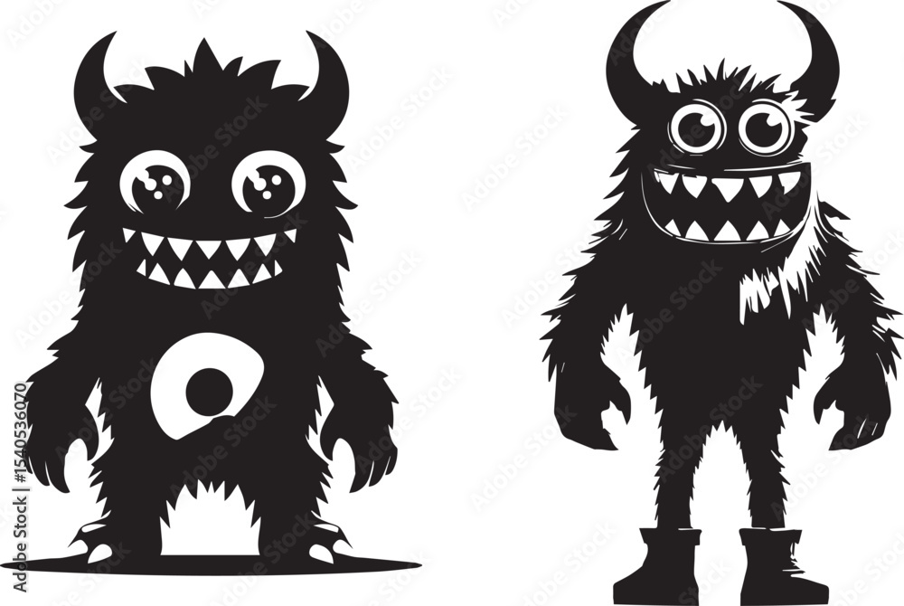 Halloween Monster mascot silhouette vector Halloween Monster mascot silhouette vector