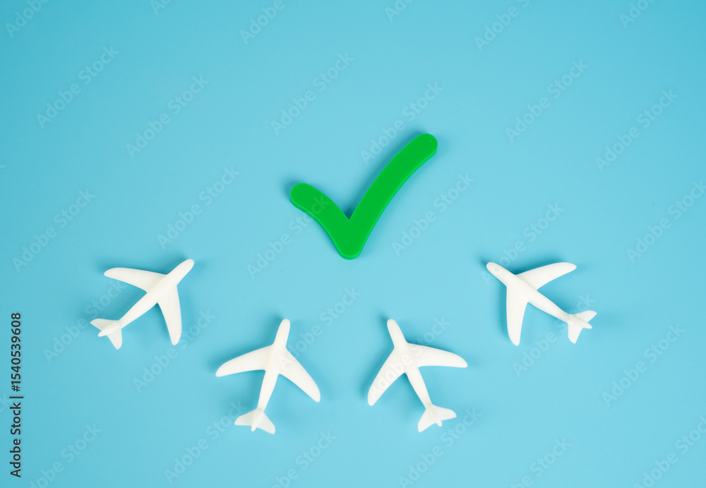 Fototapeta premium Planes have been given the green light to fly. Flight approval, air traffic control permissions, and open skies. Route clearance. Cancellation of special measures and restricted areas.