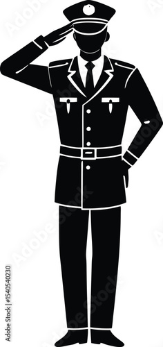 Male Cadet Standing in Uniform with Hands Down