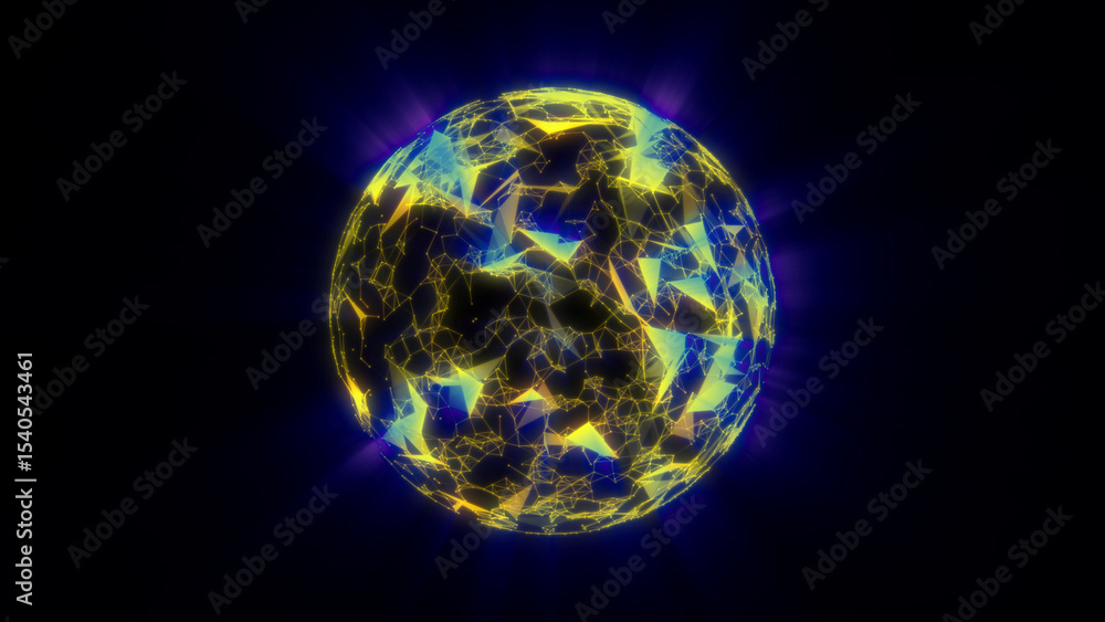 Virtual planet Earth with particles and lines. Network connection big data. Abstract technology background. 3D rendering Virtual planet Earth with particles and lines. Network connection big data. Abstract technology background. 3D rendering
