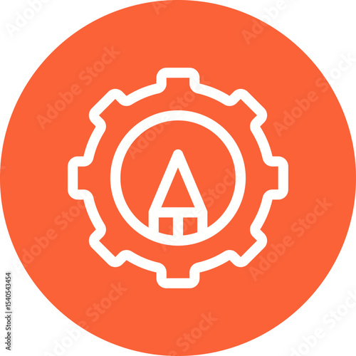 Setting gear single icon vector illustration