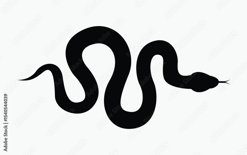 Fototapeta premium snake-animal-silhouette-venomous-carnivorous-reptile-logo