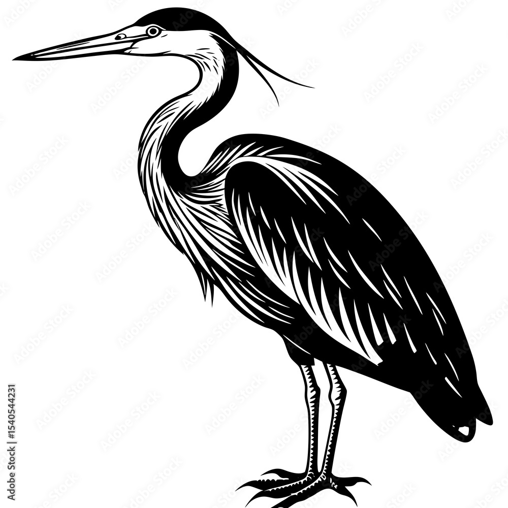 Obraz premium heron on a white background