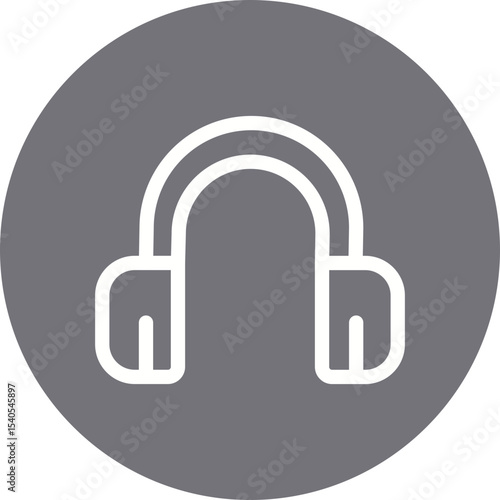 Headset single icon vector illustration