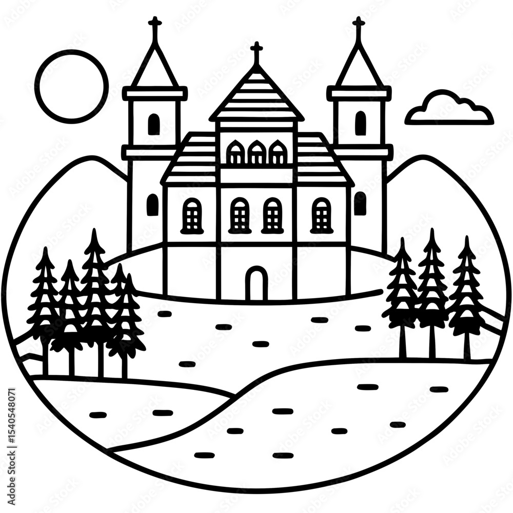 Fototapeta premium vector illustration of a castle