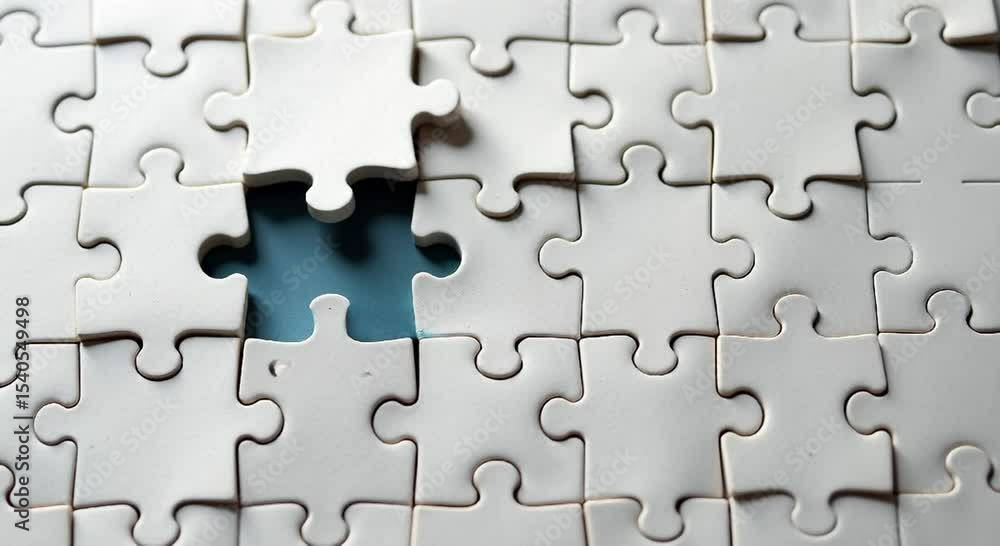 white jigsaw puzzle blue piece middle blue piece focus image standing white background th white jigsaw puzzle blue piece middle blue piece focus image standing white background th