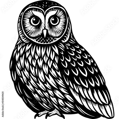 owl on white background