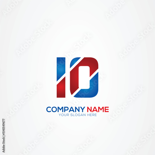 IO OI Creative Modern Letters Logo Design Element red and blue