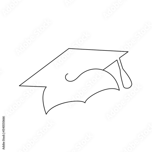 The graduation cap in single line art simply represents success and new beginnings