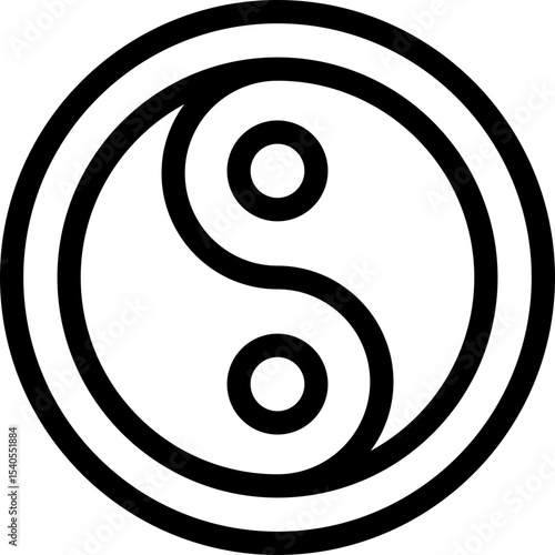Yinyang single icon vector illustration