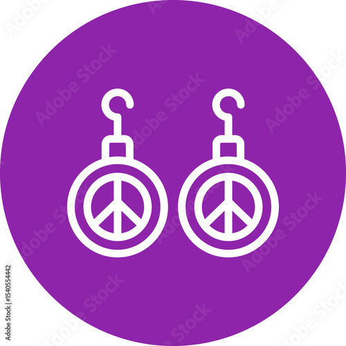 Ear rings single icon vector illustration